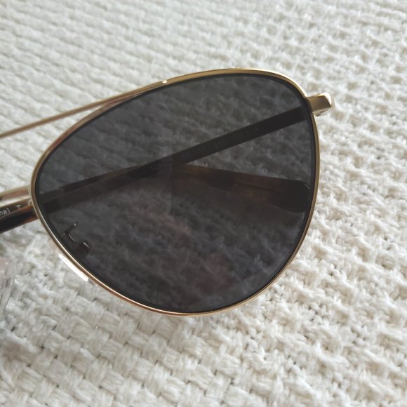 New  Michael Kors Barcelona Pilot Shape Sunglasses in black and gold (MK1056) main image 5